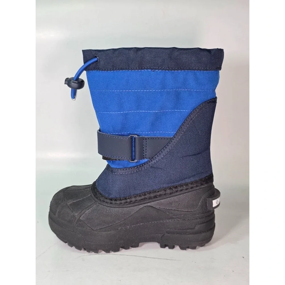 Columbia Powderbug Plus II Kids Boots Size 10 Blue Black Waterproof Winter Shoes